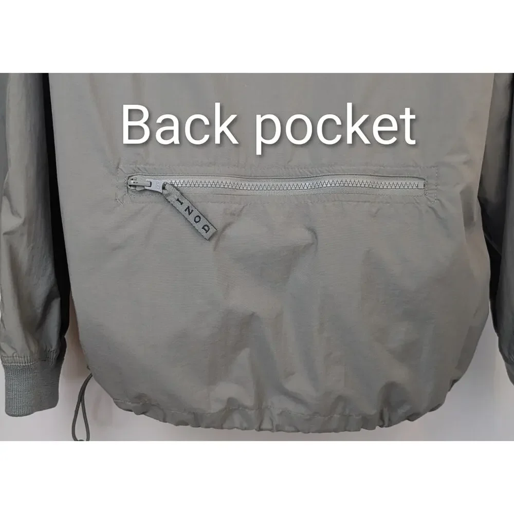 IZOD Golf Mens Windbreaker Jacket Large Green Hooded Multi Pocket Lightweight